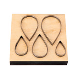 CRASPIRE Embossing Wooden Cutting Dies, Leather Mold, for DIY Art Crafts Fabric Accessory Jewelry Making, Teardrop, 125x125x24mm, teardrop,: 34x19mm, 55x31mm, 44x25mm, 75x42mm, 65x37mm