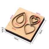 CRASPIRE Embossing Wooden Cutting Dies, Leather Mold, for DIY Art Crafts Fabric Accessory Jewelry Making, teardrop, and Heart, 100x100x24mm, teardrop,: 63x44mm, Heart: 33x34mm