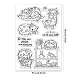 CRASPIRE PVC Plastic Stamps, for DIY Scrapbooking, Photo Album Decorative, Cards Making, Stamp Sheets, Cat Pattern, 16x11x0.3cm