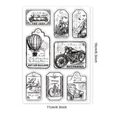 Craspire PVC Plastic Stamps, for DIY Scrapbooking, Photo Album Decorative, Cards Making, Stamp Sheets, Vehicle Pattern, 16x11x0.3cm