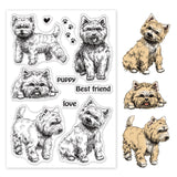 Craspire PVC Plastic Stamps, for DIY Scrapbooking, Photo Album Decorative, Cards Making, Stamp Sheets, Dog Pattern, 16x11x0.3cm