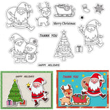 CRASPIRE PVC Plastic Stamps, for DIY Scrapbooking, Photo Album Decorative, Cards Making, Stamp Sheets, Christmas Themed Pattern, 16x11x0.3cm