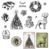 Merry Christmas Silicone Clear Stamps Snowflake Gift Christmas Tree Snowman Mistletoe Patterns Clear Stamps