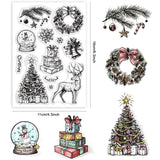 Merry Christmas Silicone Clear Stamps Snowflake Gift Christmas Tree Snowman Mistletoe Patterns Clear Stamps