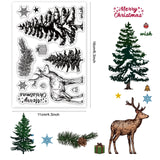 Craspire PVC Plastic Stamps, for DIY Scrapbooking, Photo Album Decorative, Cards Making, Stamp Sheets, Reindeer Pattern, 16x11x0.3cm