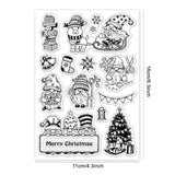 CRASPIRE PVC Plastic Stamps, for DIY Scrapbooking, Photo Album Decorative, Cards Making, Stamp Sheets, Christmas Themed Pattern, 16x11x0.3cm