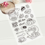 Craspire PVC Plastic Stamps, for DIY Scrapbooking, Photo Album Decorative, Cards Making, Stamp Sheets, Food Pattern, 16x11x0.3cm