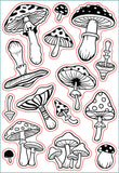 Craspire PVC Plastic Stamps, for DIY Scrapbooking, Photo Album Decorative, Cards Making, Stamp Sheets, Mushroom Pattern, 16x11x0.3cm