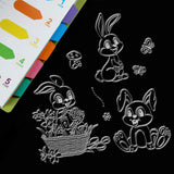 Craspire Spring Bunny Rabbits Clear Stamps Transparent Silicone Stamp Seal for Card Making Decoration and DIY Scrapbooking