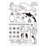 Craspire Arctic Animals Sea Lion Penguin Clear Stamps Transparent Silicone Stamp Seal for Card Making Decoration and DIY Scrapbooking