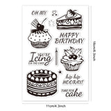 CRASPIRE Birthday Cake Clear Stamps Silicone Stamp Cards Happy Birthday Blessing Words Clear Stamps for Card Making Decoration and DIY Scrapbooking