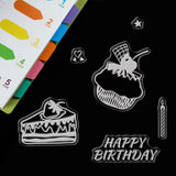 CRASPIRE Birthday Cake Clear Stamps Silicone Stamp Cards Happy Birthday Blessing Words Clear Stamps for Card Making Decoration and DIY Scrapbooking