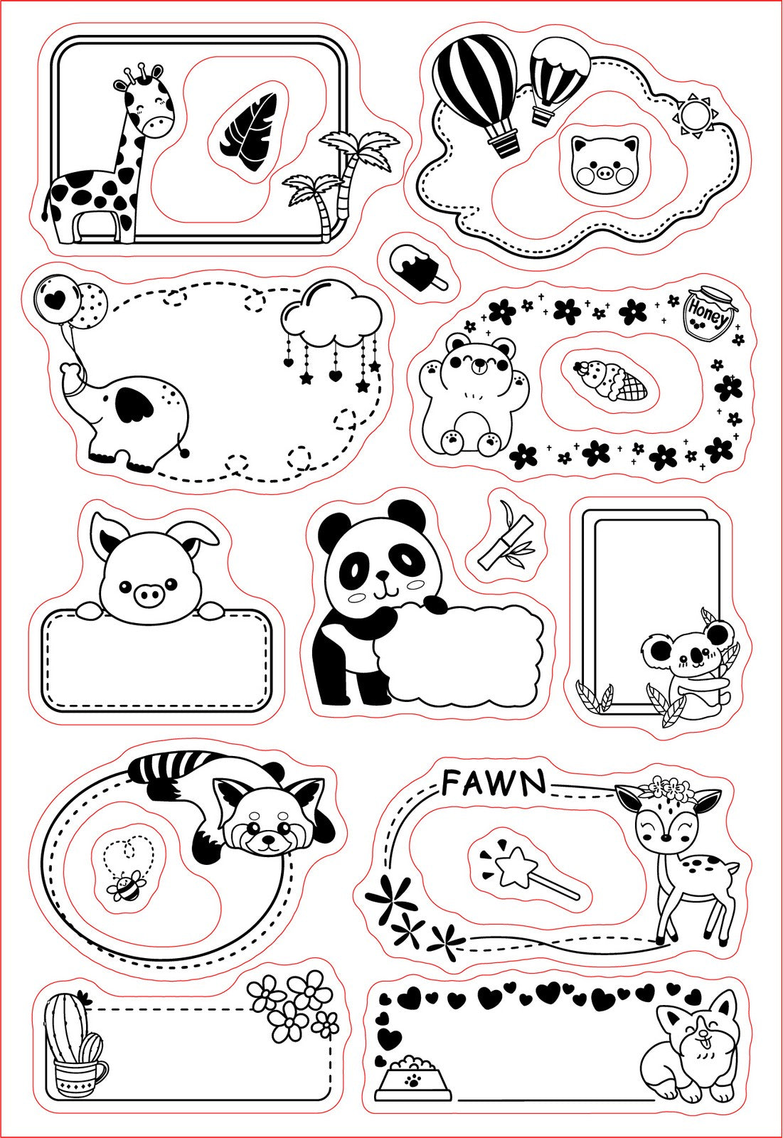 Transparent Silicone Stamps With Frame Patterns 