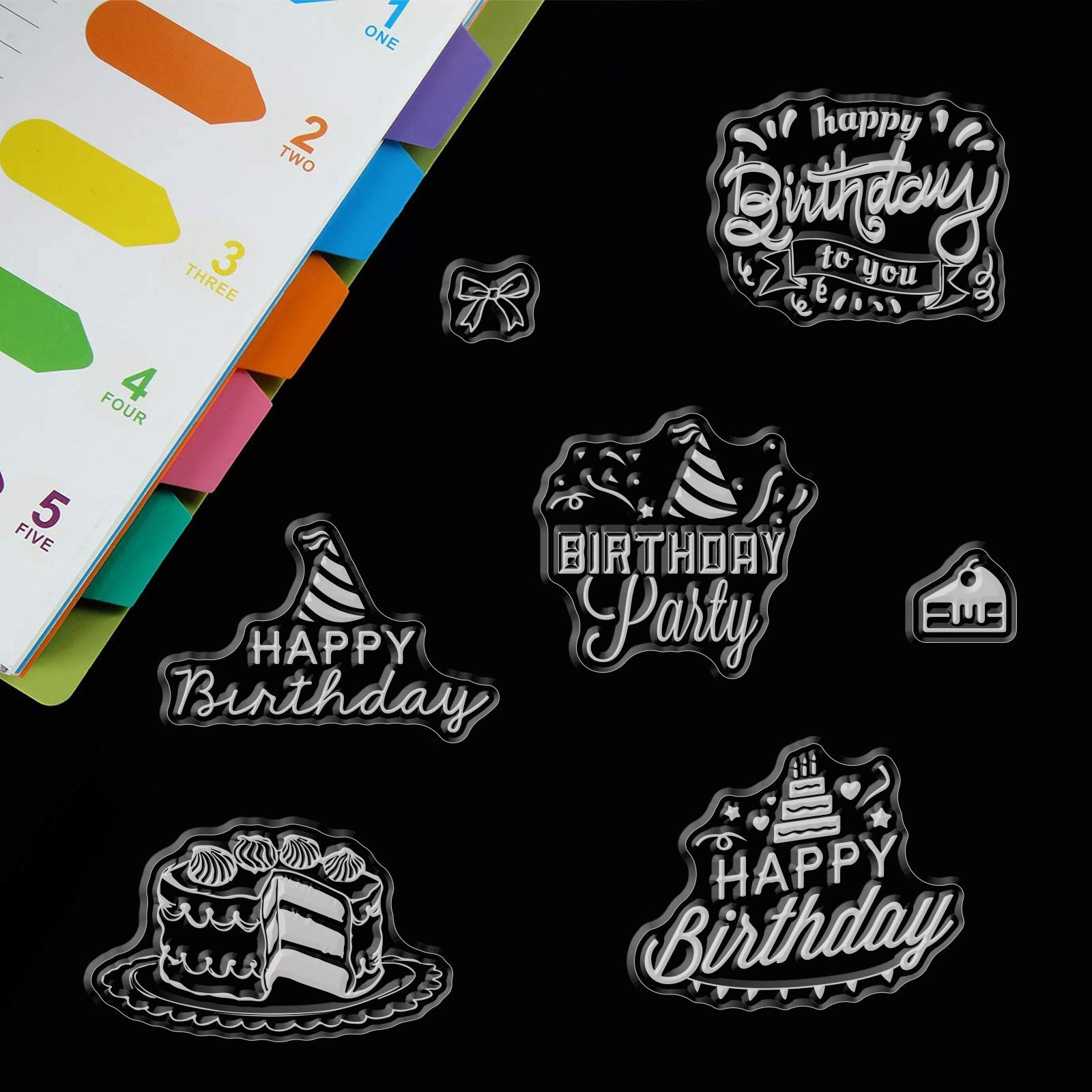 Craspire Happy Birthday Words Clear Stamps Silicone Stamp Cards Birthd –  CRASPIRE