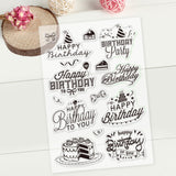 Craspire Happy Birthday Words Clear Stamps Silicone Stamp Cards Birthday Blessing Words Clear Stamps for Card Making Decoration and DIY Scrapbooking