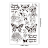 Craspire PVC Plastic Stamps, for DIY Scrapbooking, Photo Album Decorative, Cards Making, Stamp Sheets, Butterfly Pattern, 16x11x0.3cm