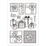 Craspire Gift Box Happy Birthday Clear Stamps Silicone Stamp Cards Happy Holiday Clear Stamps for Card Making Decoration and DIY Scrapbooking