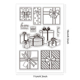 Craspire Gift Box Happy Birthday Clear Stamps Silicone Stamp Cards Happy Holiday Clear Stamps for Card Making Decoration and DIY Scrapbooking