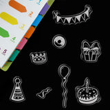 Craspire Happy Birthday Clear Stamps Silicone Stamp Cards Banner Birthday Hat Cake Balloon Clear Stamps for Card Making Decoration and DIY Scrapbooking