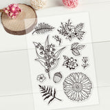 Craspire Flower Leaves Clear Stamps Silicone Stamp Cards Daisy Bells Flower Clear Stamps for Card Making Decoration and DIY Scrapbooking