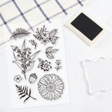 Craspire Flower Leaves Clear Stamps Silicone Stamp Cards Daisy Bells Flower Clear Stamps for Card Making Decoration and DIY Scrapbooking