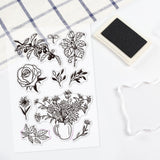 Craspire Flower Plant Clear Stamps Silicone Stamp Cards Plant Rose Daisy Flower Clear Stamps for Card Making Decoration and DIY Scrapbooking