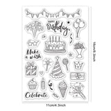 Craspire PVC Plastic Stamps, for DIY Scrapbooking, Photo Album Decorative, Cards Making, Stamp Sheets, Birthday Themed Pattern, 16x11x0.3cm