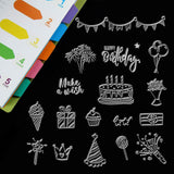 Craspire PVC Plastic Stamps, for DIY Scrapbooking, Photo Album Decorative, Cards Making, Stamp Sheets, Birthday Themed Pattern, 16x11x0.3cm