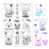 Craspire PVC Plastic Stamps, for DIY Scrapbooking, Photo Album Decorative, Cards Making, Stamp Sheets, Cat Pattern, 16x11x0.3cm