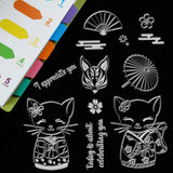 Craspire PVC Plastic Stamps, for DIY Scrapbooking, Photo Album Decorative, Cards Making, Stamp Sheets, Cat Pattern, 16x11x0.3cm
