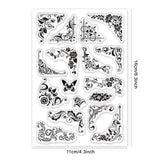 Craspire PVC Plastic Stamps, for DIY Scrapbooking, Photo Album Decorative, Cards Making, Stamp Sheets, Flower Pattern, 16x11x0.3cm