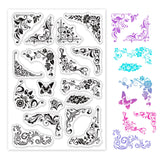 Craspire PVC Plastic Stamps, for DIY Scrapbooking, Photo Album Decorative, Cards Making, Stamp Sheets, Flower Pattern, 16x11x0.3cm