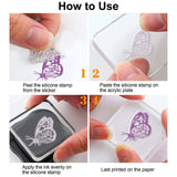 Craspire PVC Plastic Stamps, for DIY Scrapbooking, Photo Album Decorative, Cards Making, Stamp Sheets, Butterfly Pattern, 16x11x0.3cm