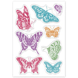 Craspire PVC Plastic Stamps, for DIY Scrapbooking, Photo Album Decorative, Cards Making, Stamp Sheets, Butterfly Pattern, 16x11x0.3cm