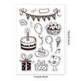 Craspire Happy Birthday Clear Stamps Silicone Stamp Cards Banner Birthday Cake Balloon Gift Clear Stamps for Card Making Decoration and DIY Scrapbooking