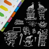 Craspire PVC Plastic Stamps, for DIY Scrapbooking, Photo Album Decorative, Cards Making, Stamp Sheets, Christmas Themed Pattern, 16x11x0.3cm