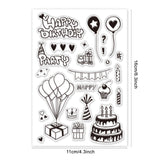 Craspire Happy Birthday Clear Stamps Silicone Stamp Cards Birthday Cake Banner Balloon Gift Clear Stamps for Card Making Decoration and DIY Scrapbooking