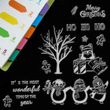 CRASPIRE PVC Plastic Stamps, for DIY Scrapbooking, Photo Album Decorative, Cards Making, Stamp Sheets, Christmas Themed Pattern, 16x11x0.3cm