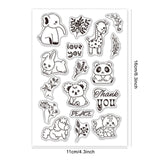 Craspire PVC Plastic Stamps, for DIY Scrapbooking, Photo Album Decorative, Cards Making, Stamp Sheets, Animal Pattern, 16x11x0.3cm