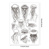 Craspire Ocean World Jellyfish Clear Stamps Silicone Stamp Cards for Card Making Decoration and DIY Scrapbooking