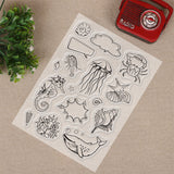 Craspire Ocean World Jellyfish Clear Stamps Silicone Stamp Cards for Card Making Decoration and DIY Scrapbooking