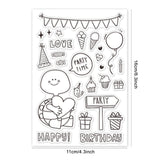 Craspire PVC Plastic Stamps, for DIY Scrapbooking, Photo Album Decorative, Cards Making, Stamp Sheets, Birthday Themed Pattern, 16x11x0.3cm