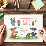 Craspire PVC Plastic Stamps, for DIY Scrapbooking, Photo Album Decorative, Cards Making, Stamp Sheets, Dog Pattern, 16x11x0.3cm