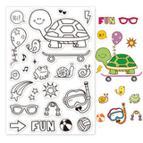 Craspire PVC Plastic Stamps, for DIY Scrapbooking, Photo Album Decorative, Cards Making, Stamp Sheets, Tortoise Pattern, 16x11x0.3cm