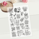 Craspire PVC Plastic Stamps, for DIY Scrapbooking, Photo Album Decorative, Cards Making, Stamp Sheets, Animal Pattern, 16x11x0.3cm