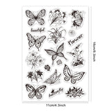 Craspire PVC Plastic Stamps, for DIY Scrapbooking, Photo Album Decorative, Cards Making, Stamp Sheets, Butterfly Pattern, 16x11x0.3cm