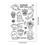 Craspire PVC Plastic Stamps, for DIY Scrapbooking, Photo Album Decorative, Cards Making, Stamp Sheets, Dinosaur Pattern, 16x11x0.3cm