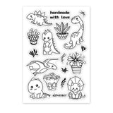 Craspire PVC Plastic Stamps, for DIY Scrapbooking, Photo Album Decorative, Cards Making, Stamp Sheets, Dinosaur Pattern, 16x11x0.3cm