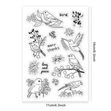 Craspire PVC Plastic Stamps, for DIY Scrapbooking, Photo Album Decorative, Cards Making, Stamp Sheets, Bird Pattern, 16x11x0.3cm