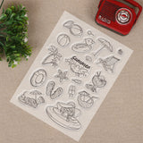 Craspire PVC Plastic Stamps, for DIY Scrapbooking, Photo Album Decorative, Cards Making, Stamp Sheets, Beach Theme Pattern, 16x11x0.3cm